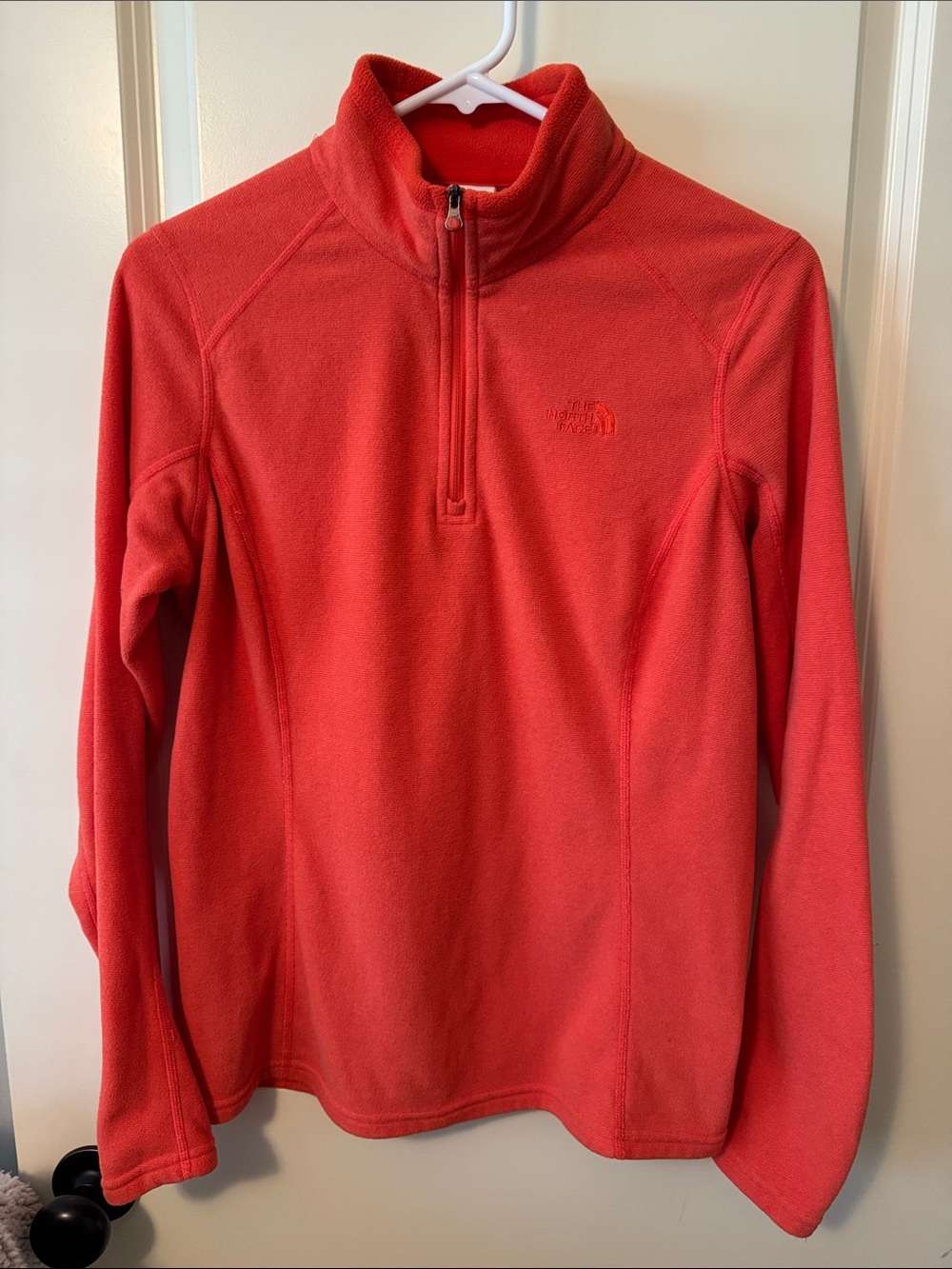 The North Face Women’s Coral Red Half-Zip Fleece Pullover
